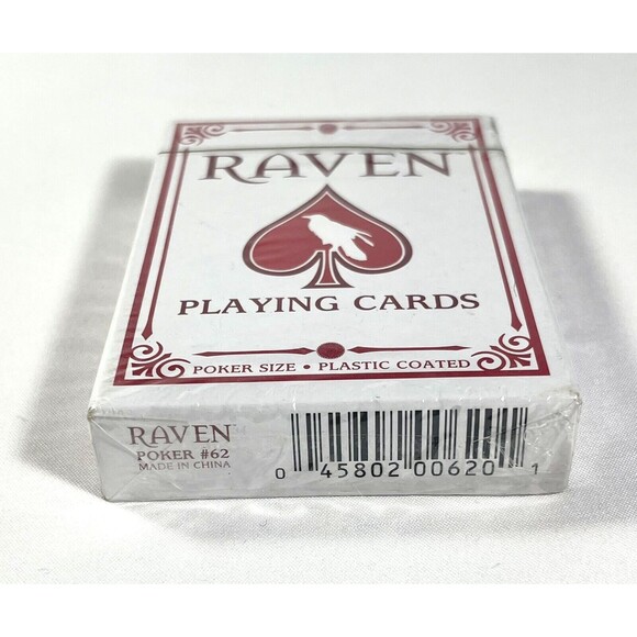 Vintage Raven Poker Size Jumbo Index Playing Cards Deck Red/White Sealed - Picture 6 of 8